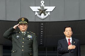 Chinese, S. Korean defense ministers attend welcoming ceremony