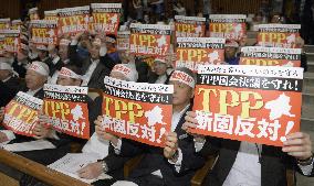 Rally held in Tokyo against TPP