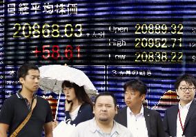 Nikkei ends at 18-yr high