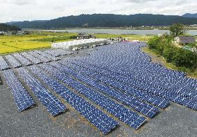 Tsunami-hit school site in north Japan turned into solar power plant