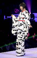Models show kimono at Tokyo Girls Collection