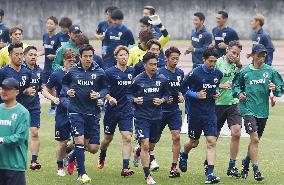 Soccer: Japan begin training for Kirin Cup