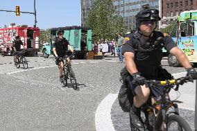 Cleveland police patrol on bikes