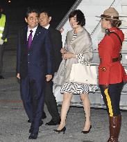 Japan PM Abe arrives in Canada