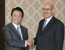 IAEA chief ElBaradei talks with Foreign Minister Aso