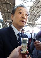 Pro-Pyongyang group vice chairman talks to reporters in Beijing