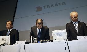 Takata chief apologizes in 1st appearance since massive recalls