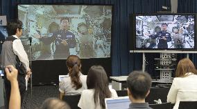 Japanese astronaut Yui talks at ISS