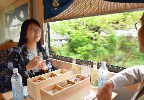 Luxury train service opens in central Japan