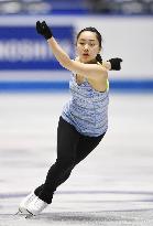 Figure skater Higuchi at official training session