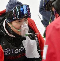 Skiing: World champion Onozuka taken to hospital after dangerous fall