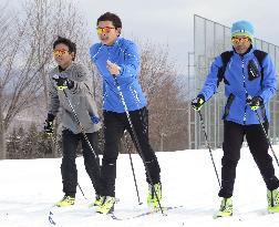 Young Thais practice cross-country skiing in Hokkaido town