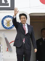 Abe departs for Indonesia for Asia-Africa summit