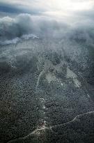 1 day after volcano eruption on Japanese small island