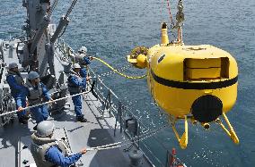 Remote-controlled robot seen in minesweeping exercise