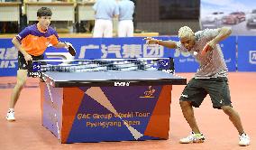 American table tennis player competes in Pyongyang Open