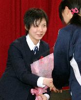 Takagi graduates from junior high school