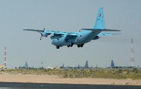 ASDF's C-130 transport plane in training in Kuwait