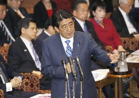 PM Abe attends upper house budget panel