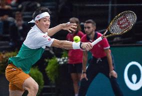 Tennis: Nishikori at Paris Masters