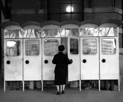 Phone booth in Japan during 1950s