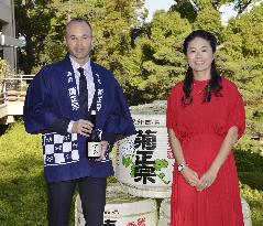 Iniesta at sake promotional event