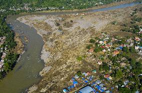 Residential area hit by flash flooding in Philippines