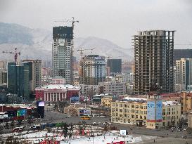 Skyscrapers under construction in Ulan Bator