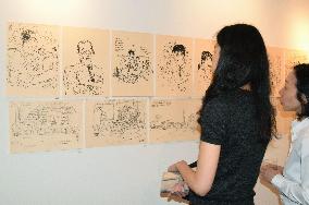 Cartoons by Charlie Hebdo shooting victim on exhibit in Fukuoka