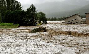 Hokkaido river flooded after typhoon