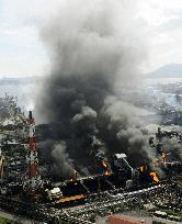 Fire at gas pipe of Nippon Steel coke factory in Kitakyushu