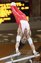 (1)Japan tops qualifying round in men's gymnastics team event