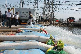 Drainage work at industrial complex in Thailand