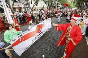 Ottoman military band parades in Tokyo to mark 125 years of ties