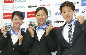 3 Japanese gold medalists of world swimming c'ships in Russia