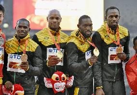 Jamaica wins men's 4x100 meter relay at world championships