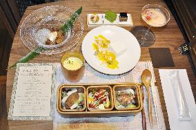 Kyushu Railway serves light meal, sweets on luxury train trip