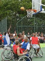 Wheelchair basketball exhibition match marks 1 yr to go to Rio Paralympics