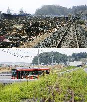 Tsunami-hit area then and now