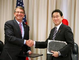 Japan, U.S. sign new environment pact for U.S. military bases in Japan