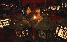 3,000 stone lanterns lit at Kasuga Shrine in Nara
