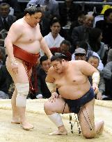 Kotomitsuki suffers third loss at spring sumo