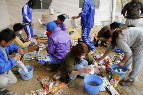 Evacuees in shelter