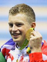 Olympics: Britain's Peaty celebrates 100m breaststroke WR gold