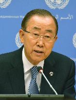 U.N. chief Ban attends last press conference