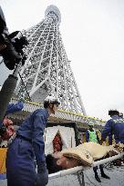 Antiterrorism drill at Tokyo Sky Tree