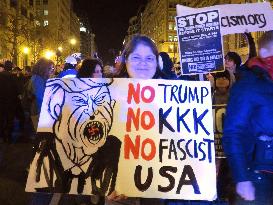 Anti-Trump protests before inauguration ceremonies