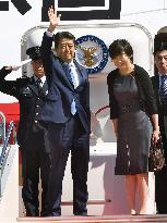Abe leaves for India for talks with Modi, new railway event
