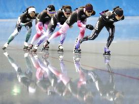 Training for All-Japan speed skating single distances