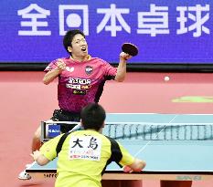 Table tennis: Men's singles final at Japanese c'ships